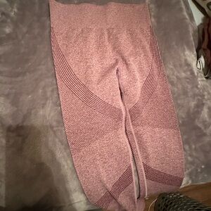 Seamless Marled Mauve Workout Leggings